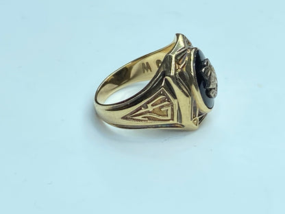 1942 10k Yellow Gold Carlisle Class ring w/Owls & Engraved 4.5g s4.5 JR0047JR0047