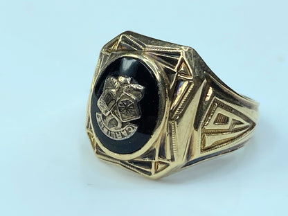 1942 10k Yellow Gold Carlisle Class ring w/Owls & Engraved 4.5g s4.5 JR0047JR0047