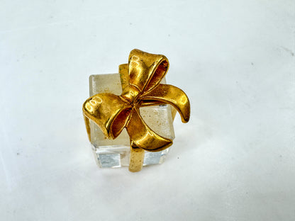 Vintage Swarovski Crystal Memories Present Gold Bow Gift Box Figurine S306