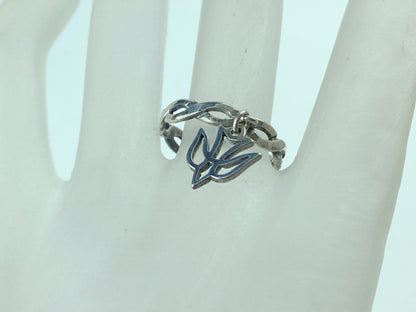 James Avery Retired Wavy twisted ring band tangle Dove charm s8 s.6g JR621