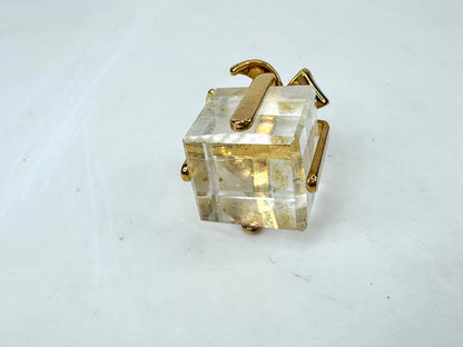 Vintage Swarovski Crystal Memories Present Gold Bow Gift Box Figurine S306