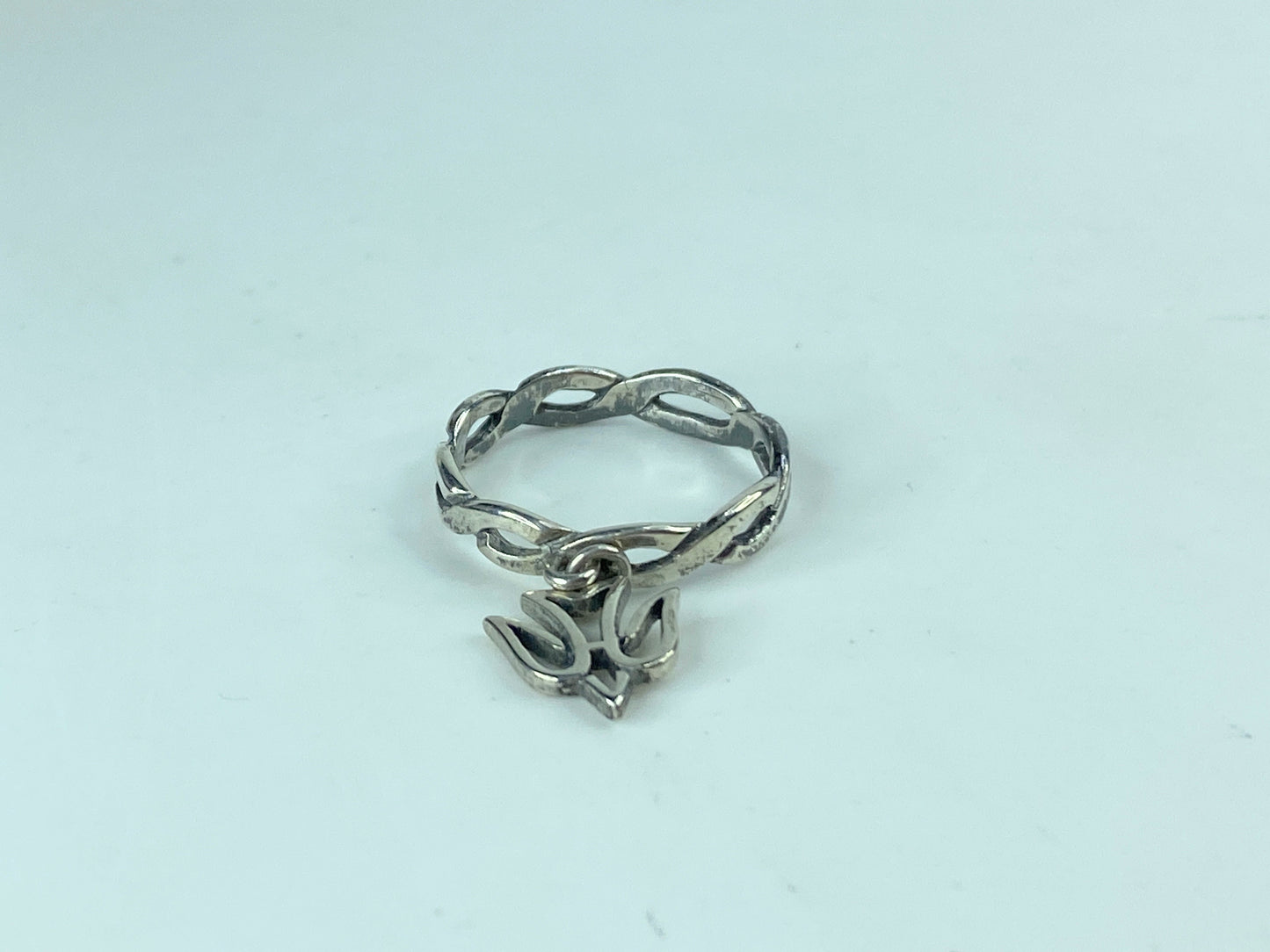 James Avery Retired Wavy twisted ring band tangle Dove charm s8 s.6g JR621