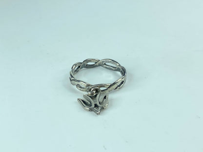 James Avery Retired Wavy twisted ring band tangle Dove charm s8 s.6g JR621