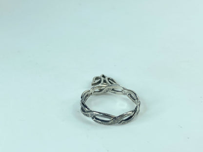 James Avery Retired Wavy twisted ring band tangle Dove charm s8 s.6g JR621