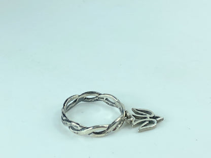 James Avery Retired Wavy twisted ring band tangle Dove charm s8 s.6g JR621