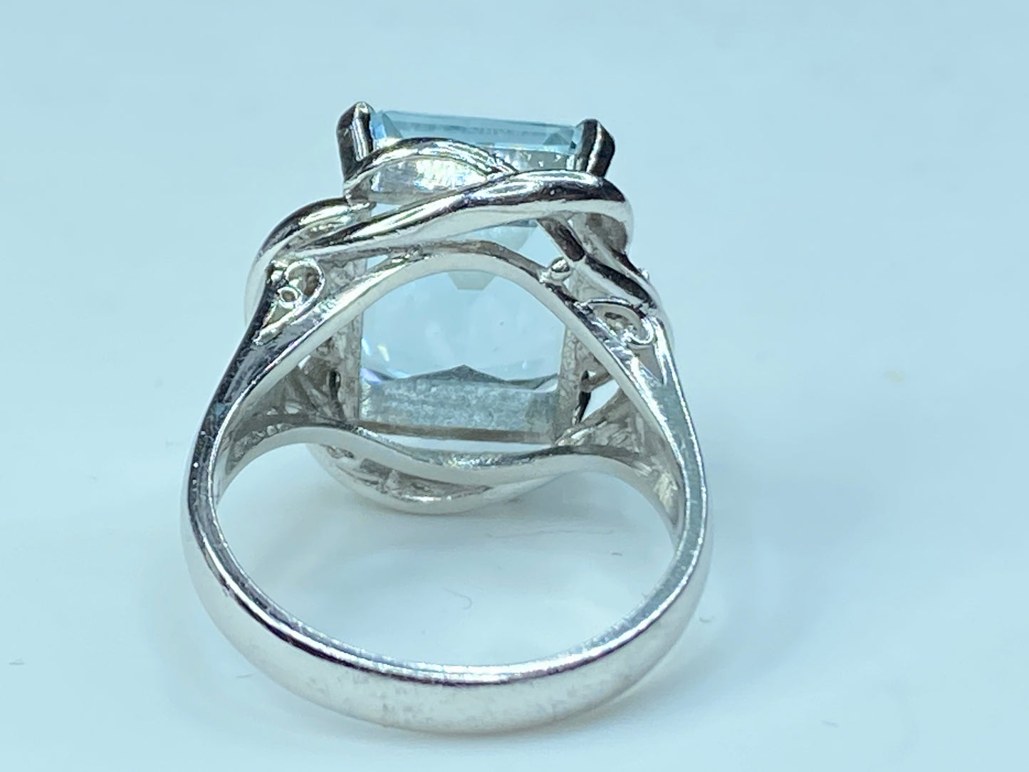 6.98 Carat Aquamarine Diamond Platinum Cocktail Ring 9.8g s6.5 JR0049