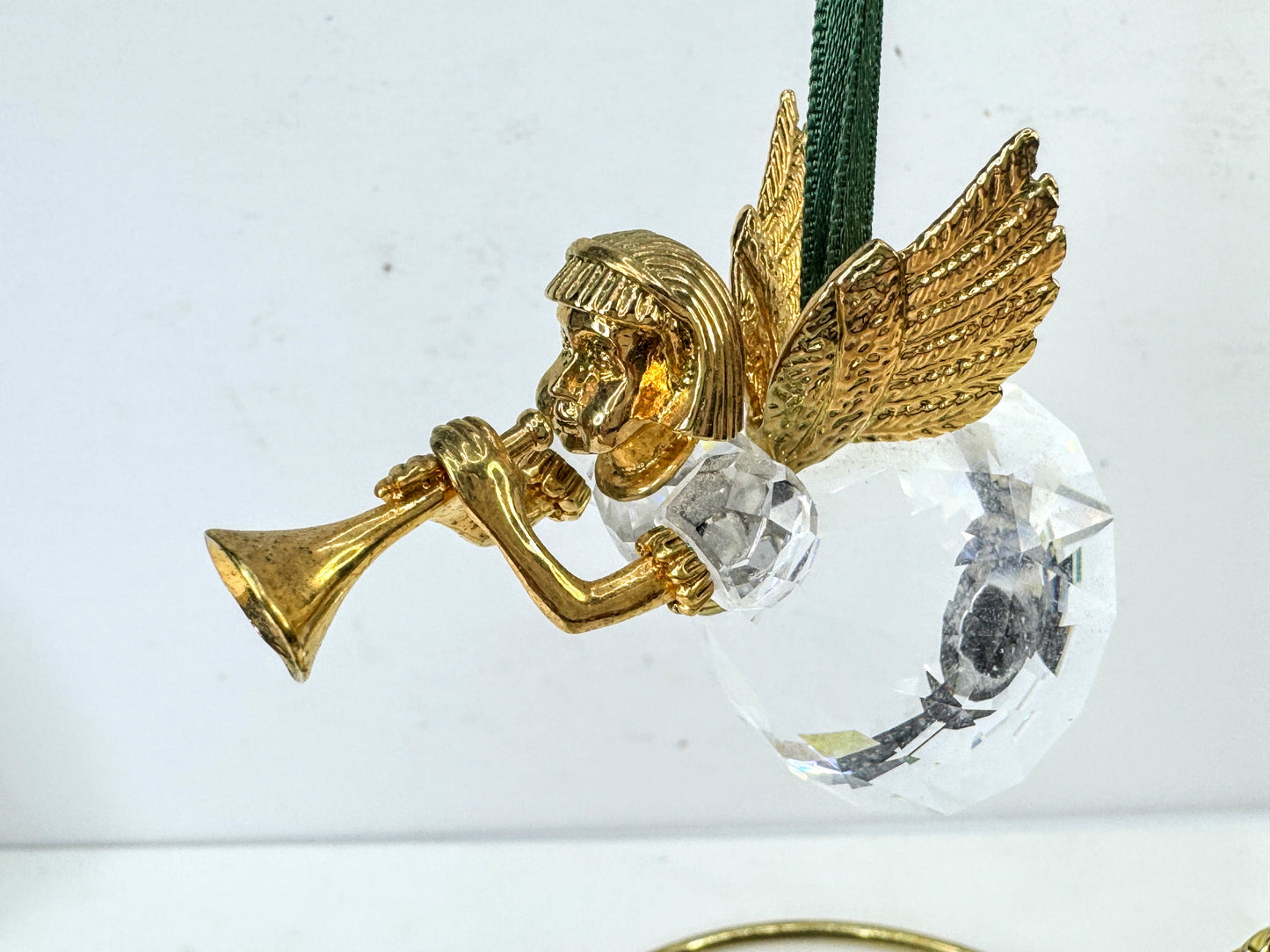 Vintage Swarovski Crystal Memories 1997 Angel Playing Horn Figurine S308