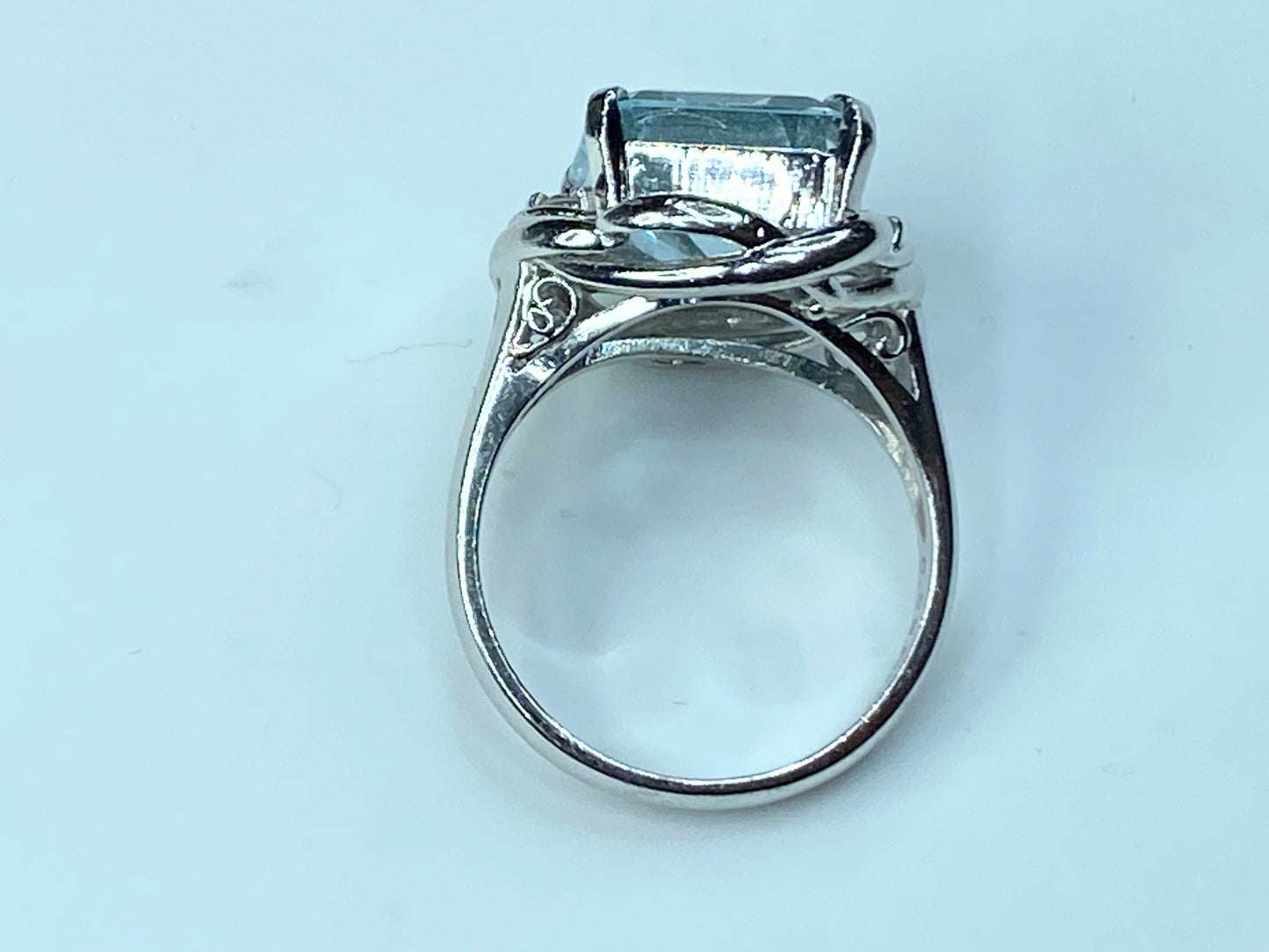 6.98 Carat Aquamarine Diamond Platinum Cocktail Ring 9.8g s6.5 JR0049