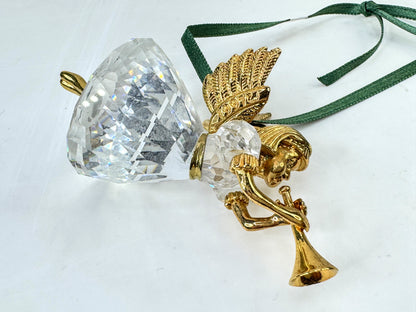 Vintage Swarovski Crystal Memories 1997 Angel Playing Horn Figurine S308