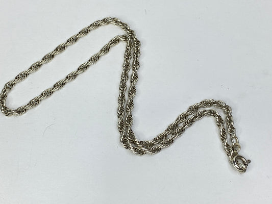 Sterling Silver Rope Chain Necklace Made in England, Classic Design JR1090