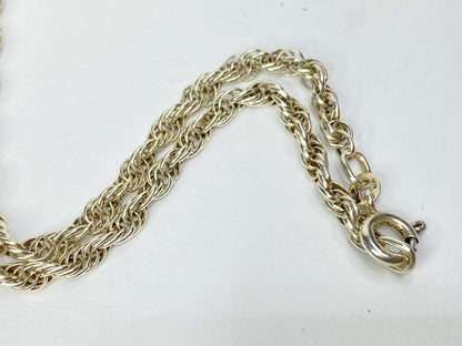 Sterling Silver Rope Chain Necklace Made in England, Classic Design JR1090
