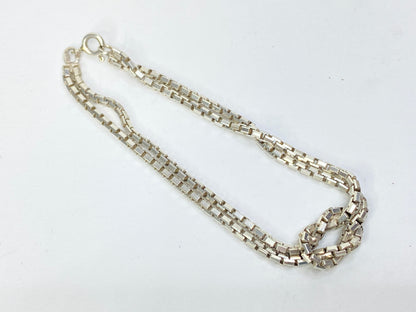 Sterling Silver Box Link Bracelet, 7.5” Fine Classic Chain Design JR1091