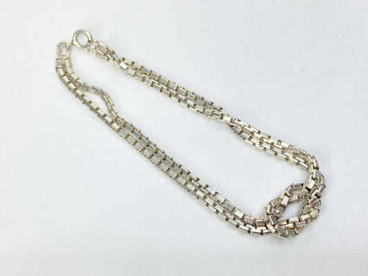 Sterling Silver Box Link Bracelet, 7.5” Fine Classic Chain Design JR1091