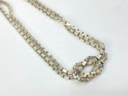 Sterling Silver Box Link Bracelet, 7.5” Fine Classic Chain Design JR1091