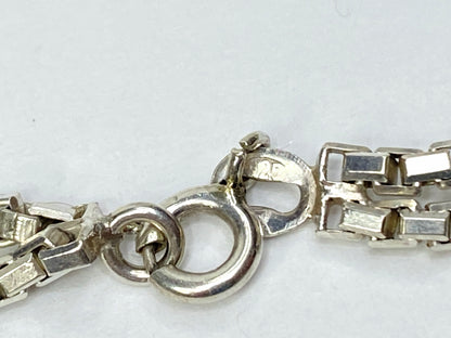 Sterling Silver Box Link Bracelet, 7.5” Fine Classic Chain Design JR1091
