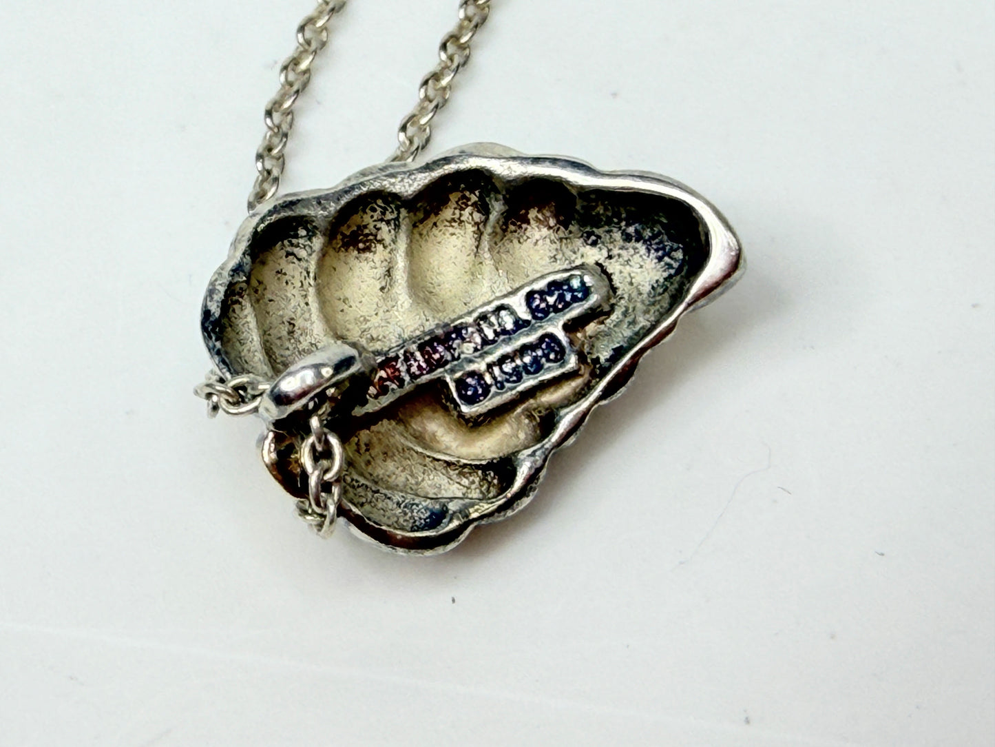 Tiffany & Co Leaf Pendant Necklace 925 Silver with 18K Gold 15.5"