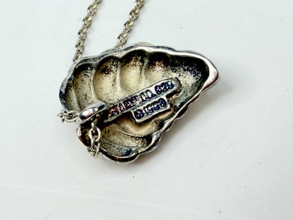 Tiffany & Co Leaf Pendant Necklace 925 Silver with 18K Gold 15.5"