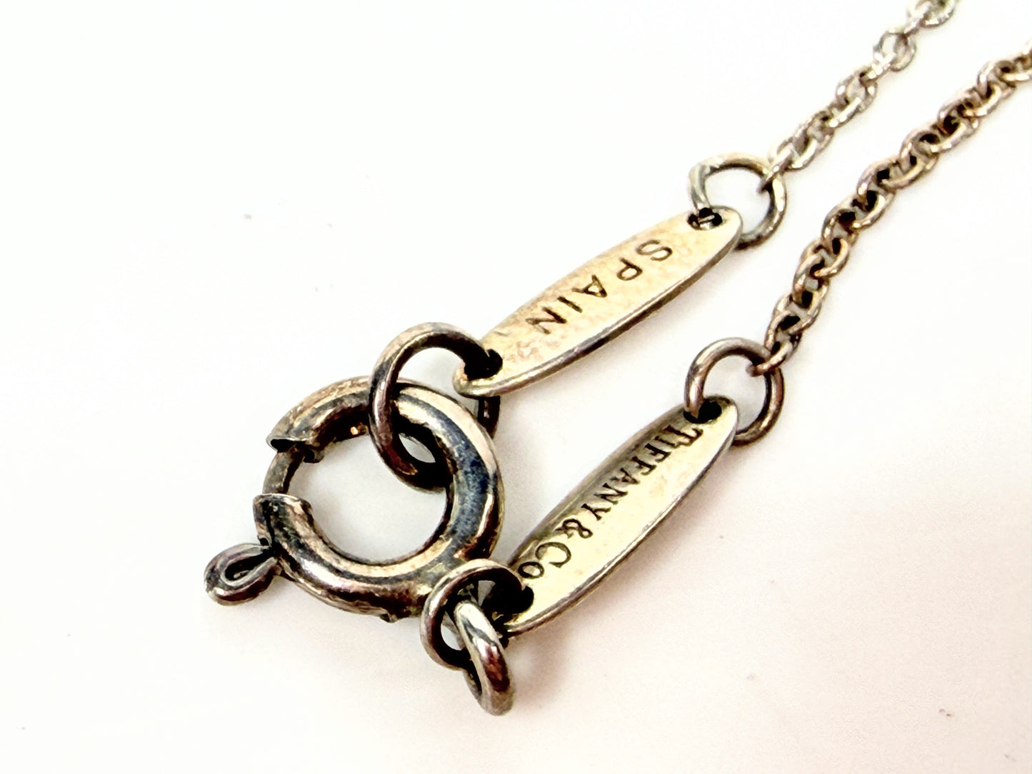 Tiffany & Co Leaf Pendant Necklace 925 Silver with 18K Gold 15.5"
