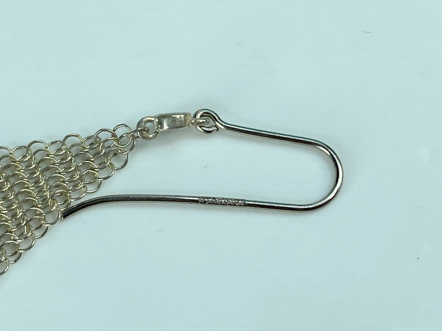 Tiffany & Co. Elsa Peretti Diamond Mesh sterling silver earrings 2" JR624