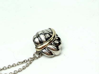 Tiffany & Co Leaf Pendant Necklace 925 Silver with 18K Gold 15.5"
