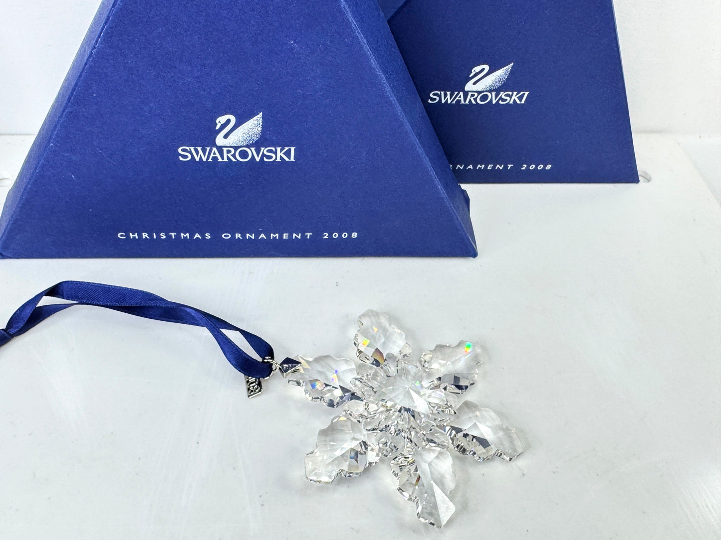 Vintage Swarovski 2008 Annual Snowflake Crystal Christmas Ornament Boxed S313