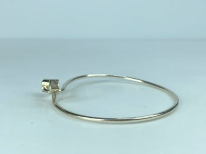 Tiffany 18k Gold and Sterling Silver Hearts Bangle Bracelet 6.5" 8.8g JR628
