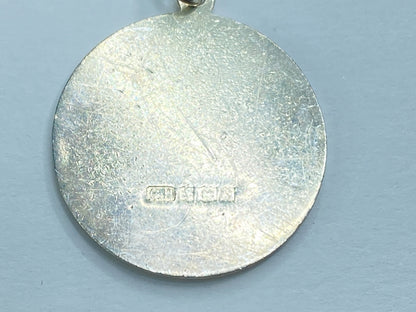 English Sterling Silver St Christopher Medal Oval Cable Necklace JR1096