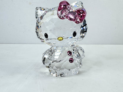 Swarovski Hello Kitty Pink Bow Crystal Figurine Retired Mint in box S318