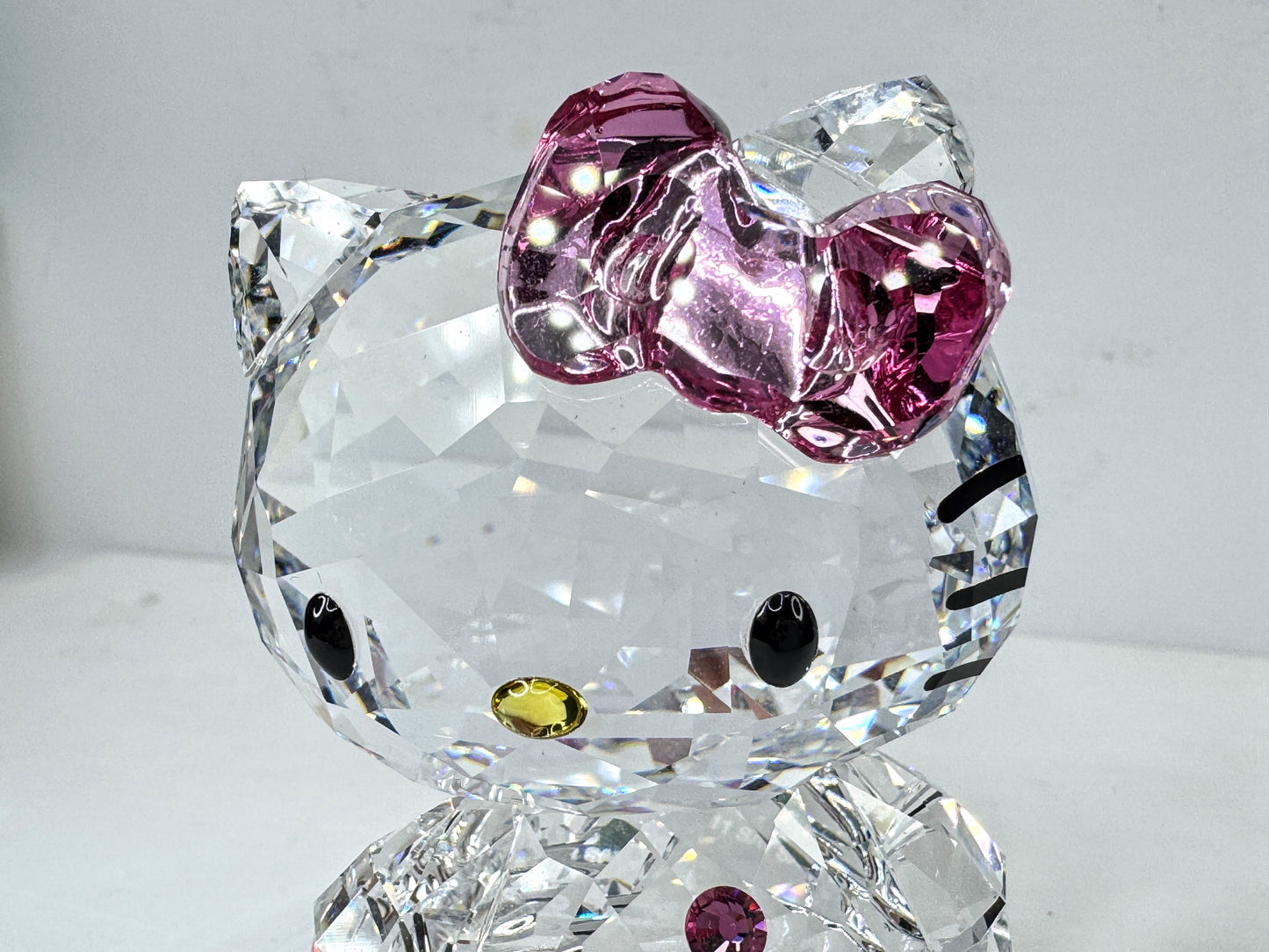 Swarovski Hello Kitty Pink Bow Crystal Figurine Retired Mint in box S318