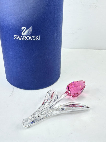 Vintage Swarovski 2004 Pink Tulip Crystal Figurine Retired Rare S319