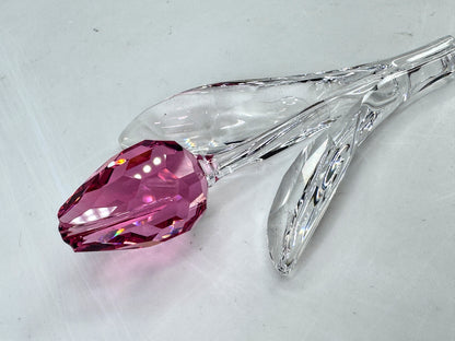 Vintage Swarovski 2004 Pink Tulip Crystal Figurine Retired Rare S319