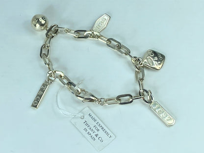 Tiffany & Co. 1837 Elements Charm sterling silver Bracelet 7 3/4" 27.5g JR633