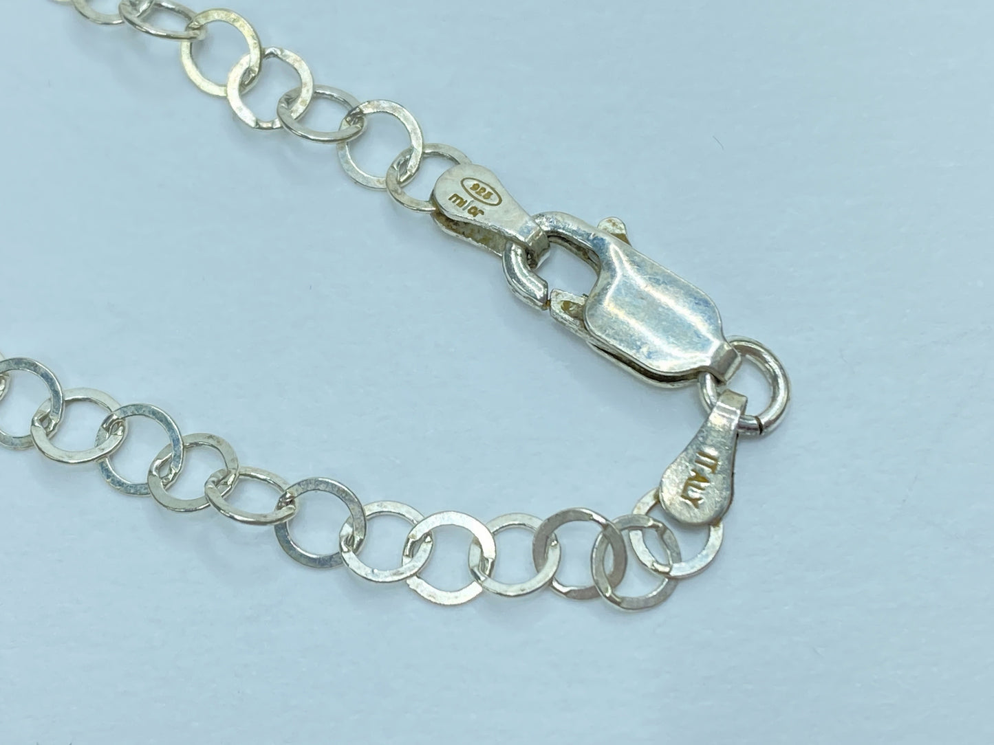 Italian 925 Silver Rosary-Style Chain Necklace w Religious Medallions 32" JR1100