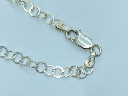 Italian 925 Silver Rosary-Style Chain Necklace w Religious Medallions 32" JR1100