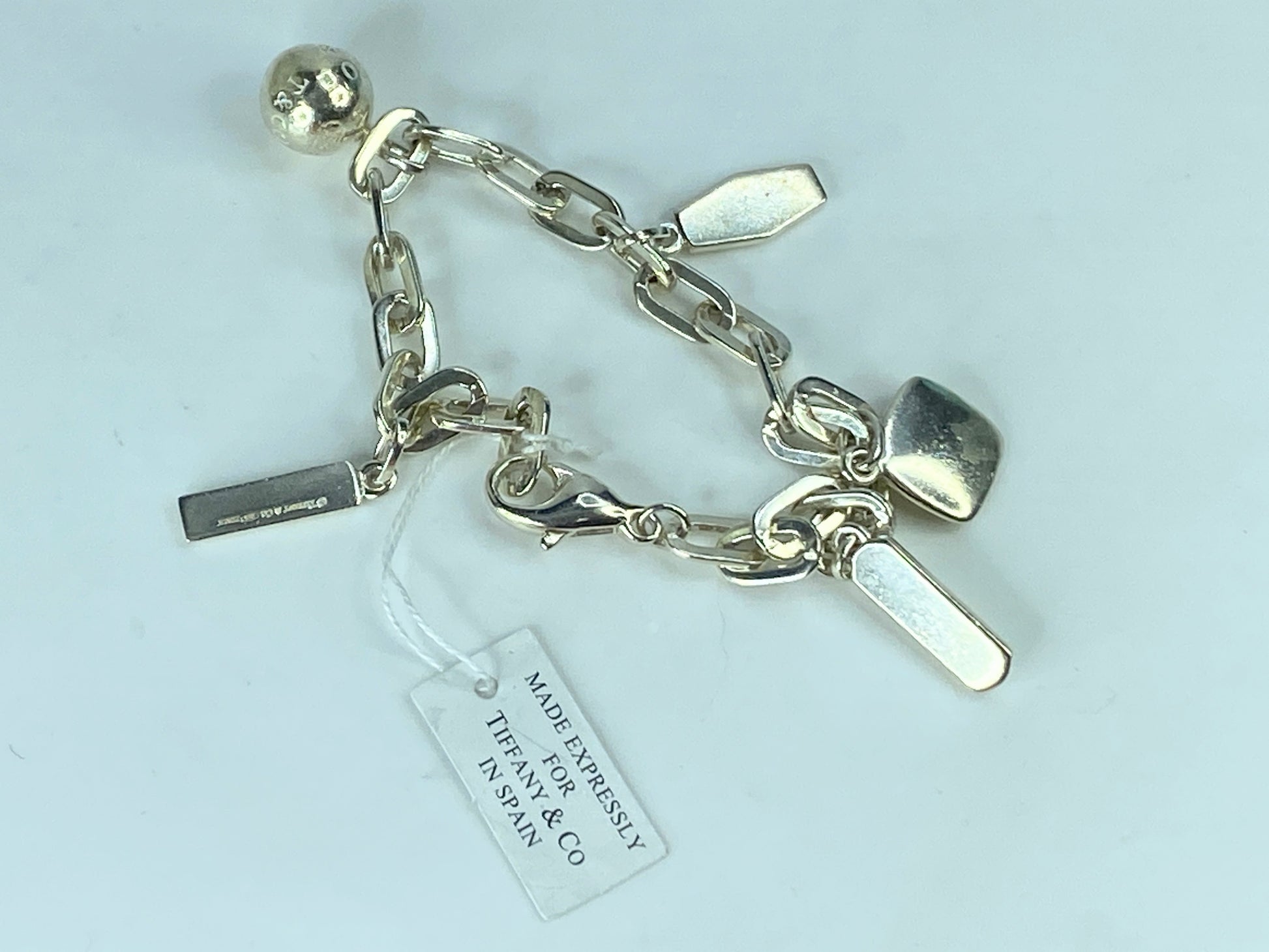Tiffany & Co. 1837 Elements Charm sterling silver Bracelet 7 3/4" 27.5g JR633