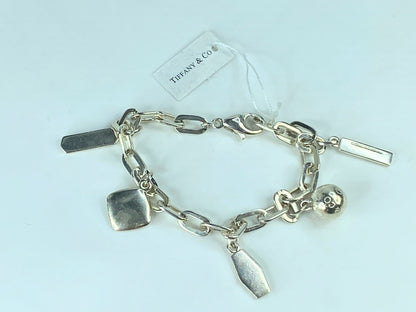 Tiffany & Co. 1837 Elements Charm sterling silver Bracelet 7 3/4" 27.5g JR633