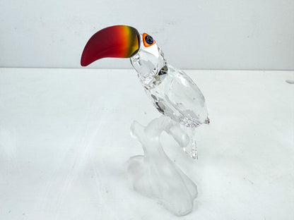 Vintage Swarovski Crystal Toucan on Frosted Branch Bird Figurine with Box S321