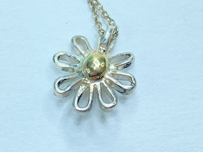 Tiffany & Co. Paloma Picasso Daisy Necklace 18K Gold & Sterling Silver JR1107