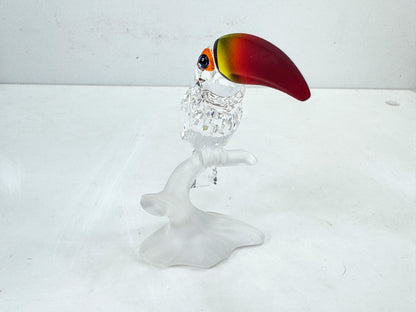 Vintage Swarovski Crystal Toucan on Frosted Branch Bird Figurine with Box S321