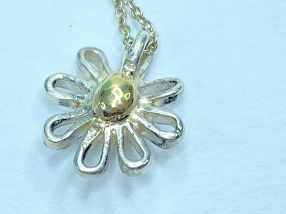 Tiffany & Co. Paloma Picasso Daisy Necklace 18K Gold & Sterling Silver JR1107
