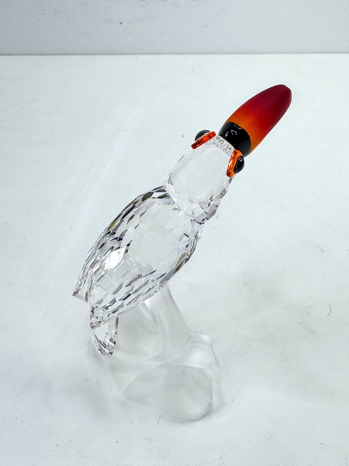 Vintage Swarovski Crystal Toucan on Frosted Branch Bird Figurine with Box S321