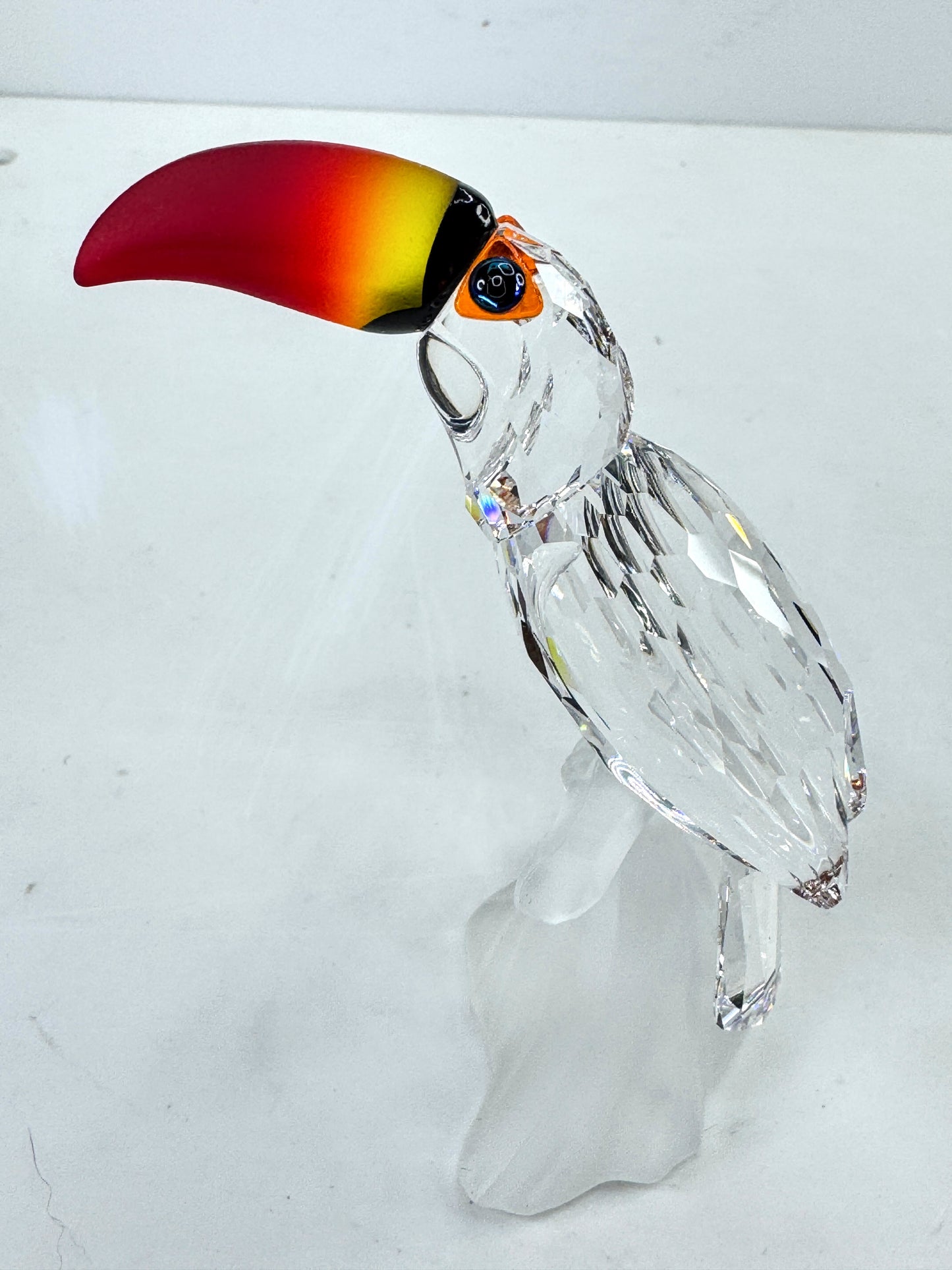 Vintage Swarovski Crystal Toucan on Frosted Branch Bird Figurine with Box S321