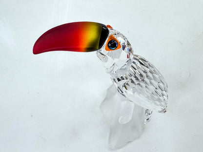 Vintage Swarovski Crystal Toucan on Frosted Branch Bird Figurine with Box S321