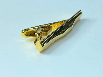 Céline Vintage Logo Gold Plated Tie Clip 2 1/8" GS174