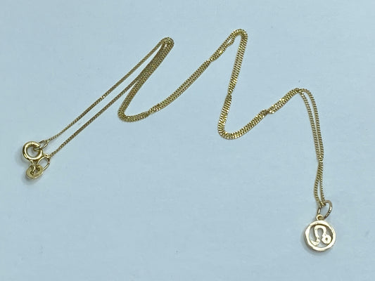 14K Gold Zodiac Leo Pendant Necklace 16" – Minimal Classic Design JR1104