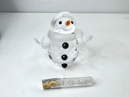 Vintage Swarovski Snowman Crystal Figurine 250229 with Snow Vial Box S324