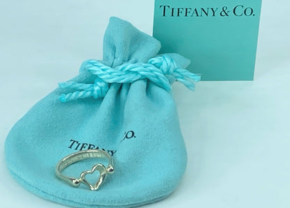 Tiffany & Co. Elsa Peretti sterling 925 Open Heart Ring size 6.5 2.8g JR642