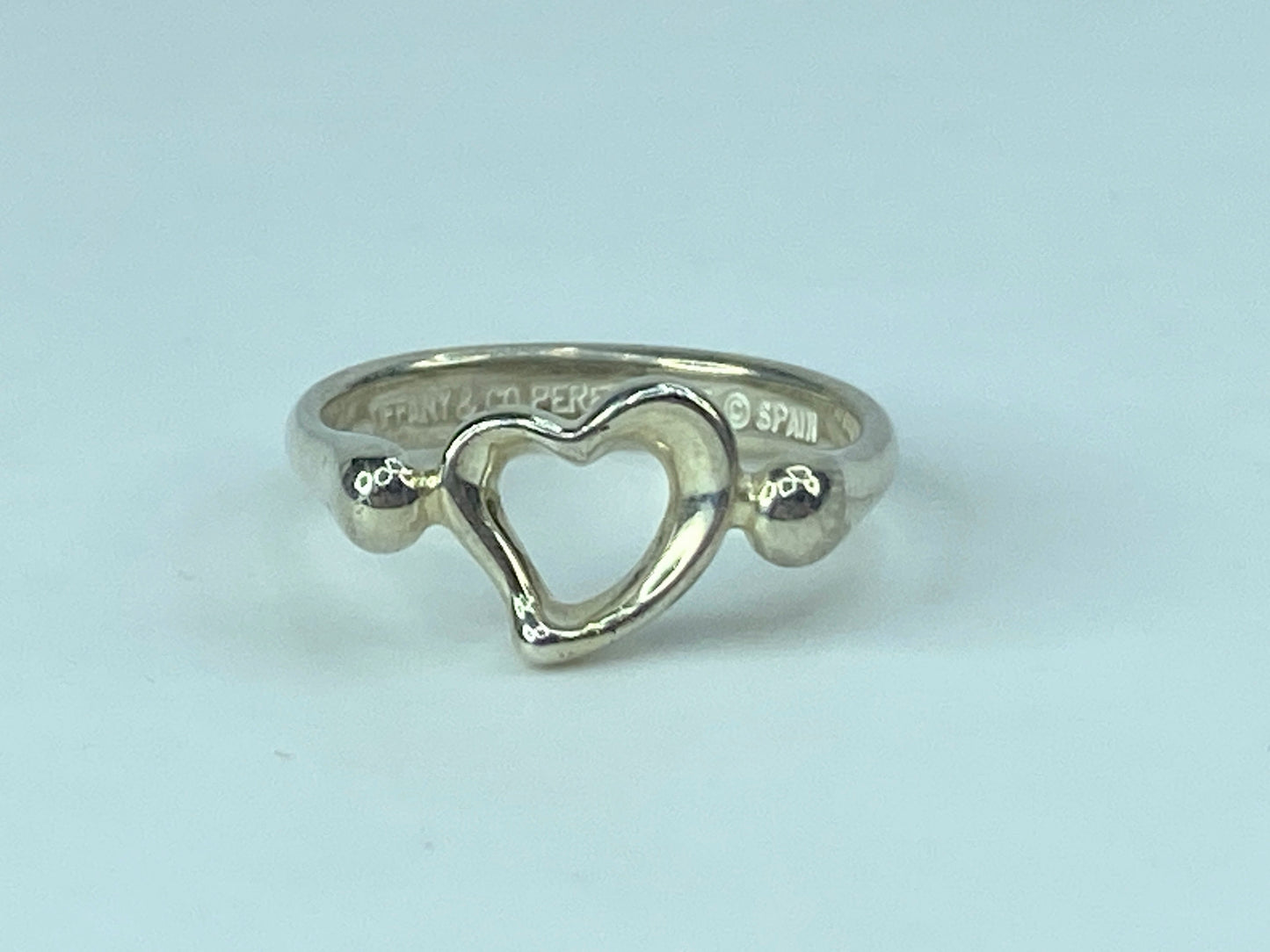 Tiffany & Co. Elsa Peretti sterling 925 Open Heart Ring size 6.5 2.8g JR642