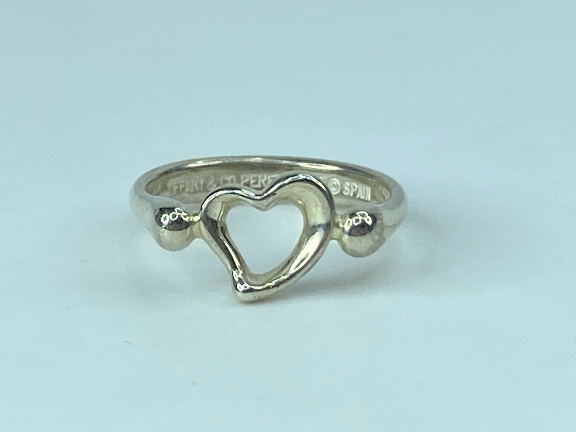 Tiffany & Co. Elsa Peretti sterling 925 Open Heart Ring size 6.5 2.8g JR642