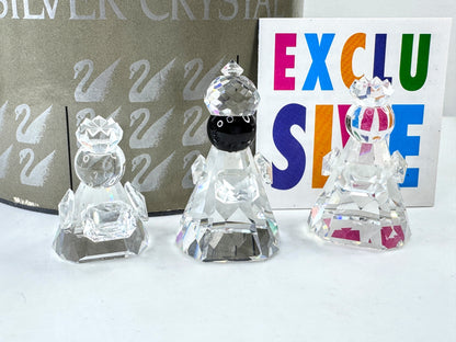 Vintage Swarovski three wise men nativity crystal figurines set 166165 rare S325